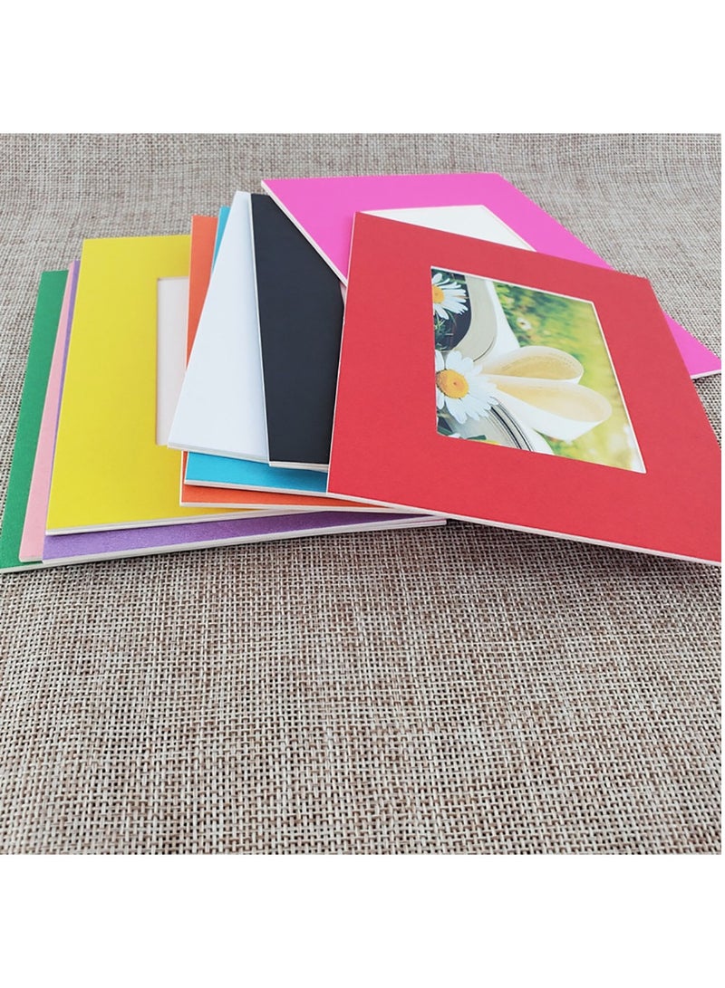 Cardboard Photo Frame 10 Pack with Self Adhesive Tape Wall Decorative Picture Album  (2.5 x 3.5 inch) Multicolor