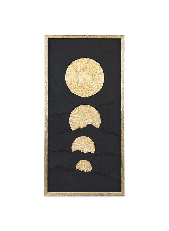 Lunar Shadow Box, Black & Gold - 50x100 cm