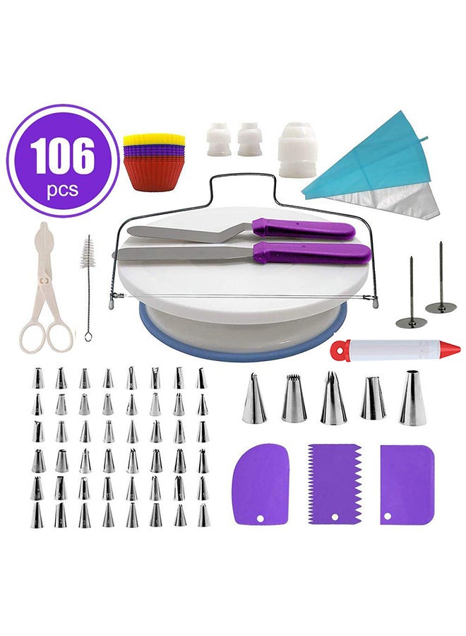 106-Piece Cake Decorating Turntable Set Multicolour