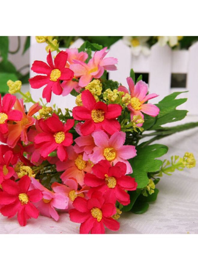 28 Heads Artificial Daisy Silk Flower Bouquet Red/Green/Pink 38cm