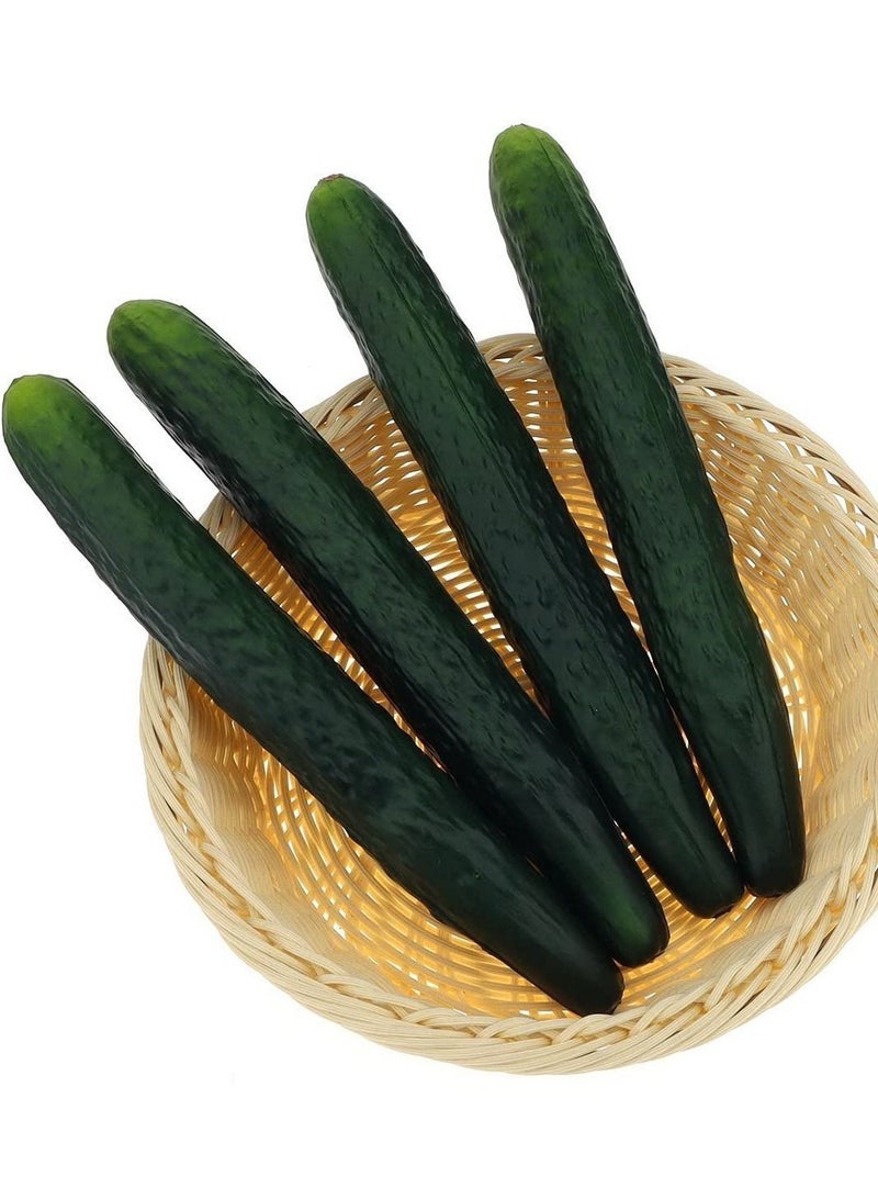 2Pcs Soft PU Artificial Cucumber Fake Vegetables Decorative Vegetable Model Cabinet Food Display Lifelike Shopping Mall Home Decor DIY Accessories Shooting Photography Props