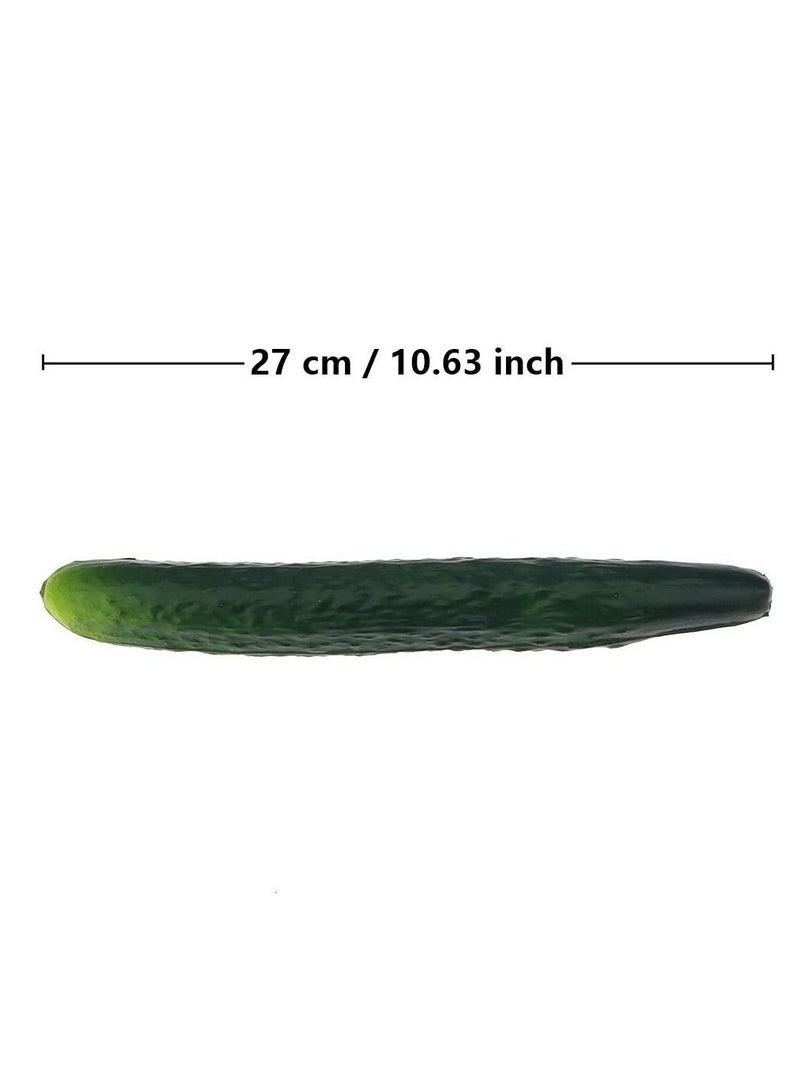 2Pcs Soft PU Artificial Cucumber Fake Vegetables Decorative Vegetable Model Cabinet Food Display Lifelike Shopping Mall Home Decor DIY Accessories Shooting Photography Props