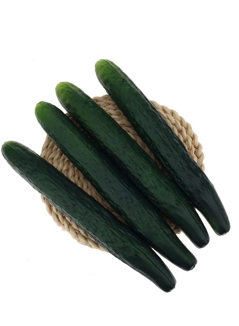 2Pcs Soft PU Artificial Cucumber Fake Vegetables Decorative Vegetable Model Cabinet Food Display Lifelike Shopping Mall Home Decor DIY Accessories Shooting Photography Props