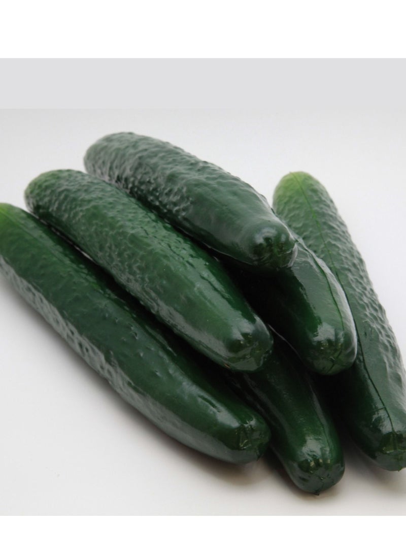 2Pcs Soft PU Artificial Cucumber Fake Vegetables Decorative Vegetable Model Cabinet Food Display Lifelike Shopping Mall Home Decor DIY Accessories Shooting Photography Props