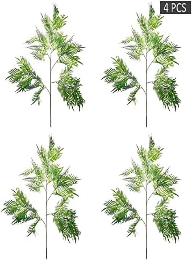 4-Piece Green Artificial Palm Plant Leaf Festival Ornaments Artificial Flowers Spray Fake Flowers For Home Birthday Party Bouquets Arrangement