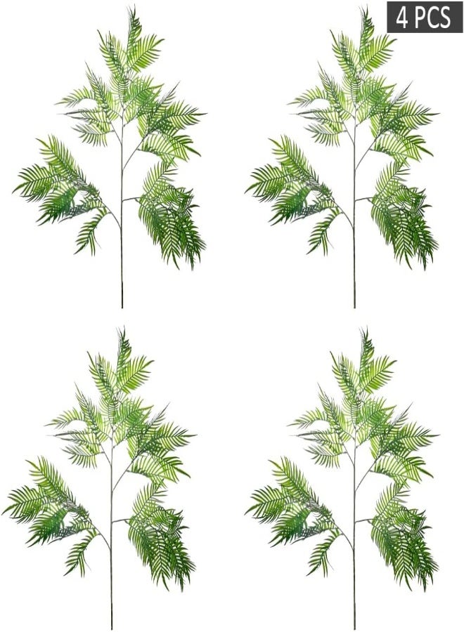 4-Piece Green Artificial Palm Plant Leaf Festival Ornaments Artificial Flowers Spray Fake Flowers For Home Birthday Party Bouquets Arrangement