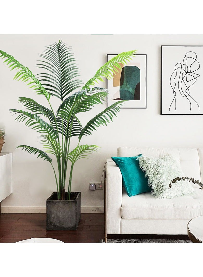 Artificial Tree Fake Areca Palm Tree Faux Tropical Palm Plant Dypsis Lutescens Plants Realistic Decorative Trees with Lifelike Leaves and Branches in Nursery Pot(140cm High)