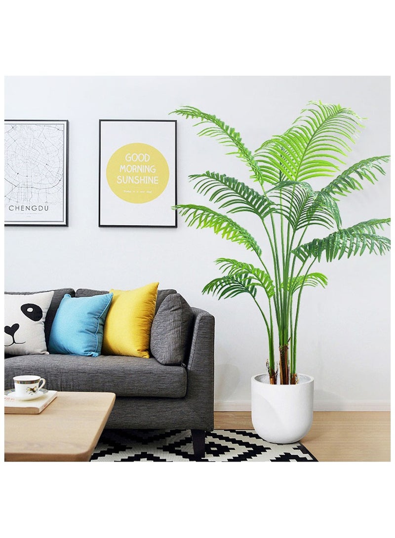 Artificial Tree Fake Areca Palm Tree Faux Tropical Palm Plant Dypsis Lutescens Plants Realistic Decorative Trees with Lifelike Leaves and Branches in Nursery Pot(140cm High)