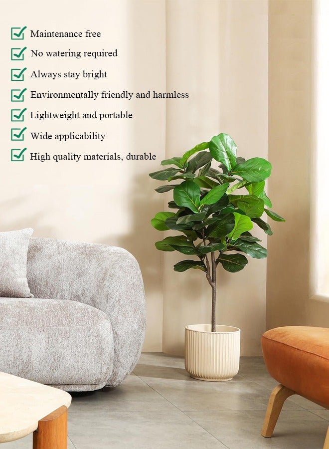 Artificial Fiddle Leaf Fig Tree 150cm Fake Ficus Lyrata Plant with 56 Leaves Faux Plants in Pot for Indoor Outdoor House Home Office Garden Modern Decoration Perfect Housewarming Gift