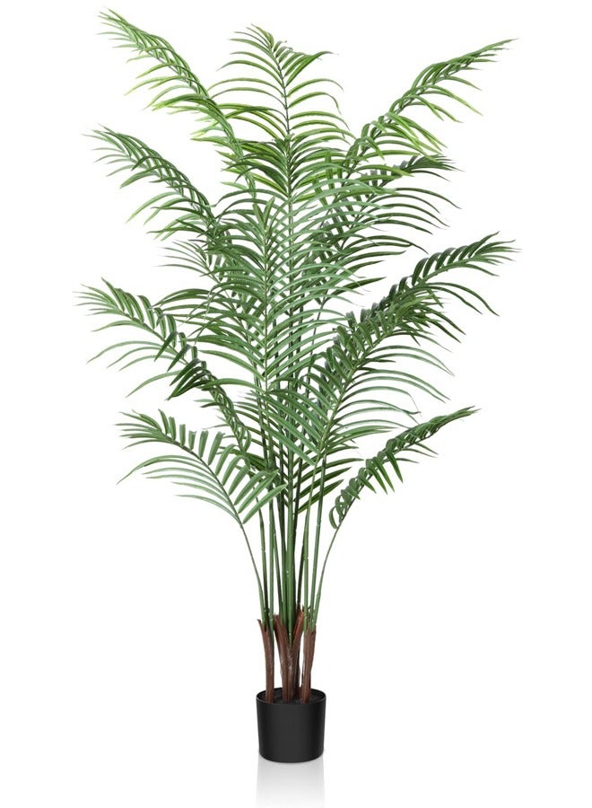 Artificial Areca Palm Plant Fake Tropical Palm Tree, Faux Dypsis Lutescens Plants in Pot for Indoor Outdoor House Home Office Garden Modern Decoration Housewarming Gift-Set