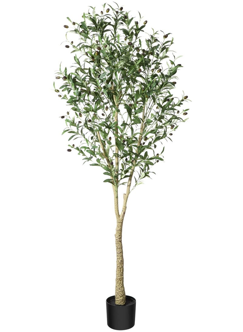 Artificial Olive Tree Plant 6 Feet Fake Topiary Silk Tree, Perfect Faux Plants in Pot for Indoor Outdoor House Home Office Garden Modern Decoration Housewarming