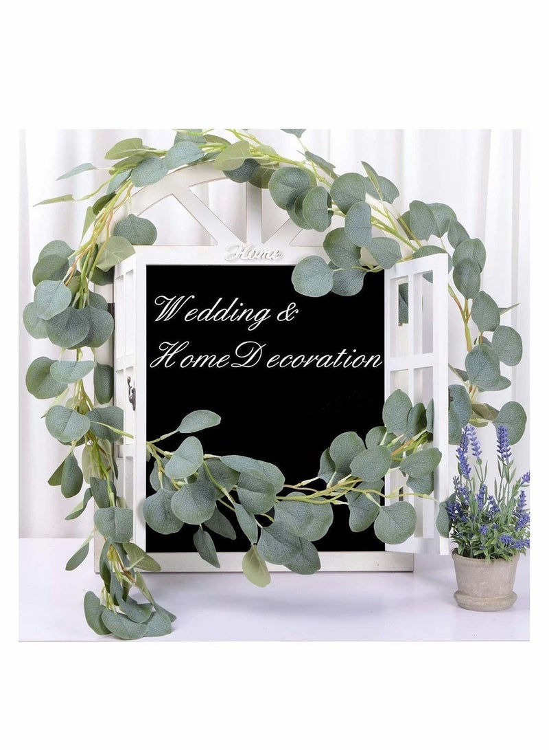 Artificial Eucalyptus Garland Vines Detachable Faux Leaves Foliage Plastic Greenery Hanging Plant Wedding Backdrop Arch Wall Decor