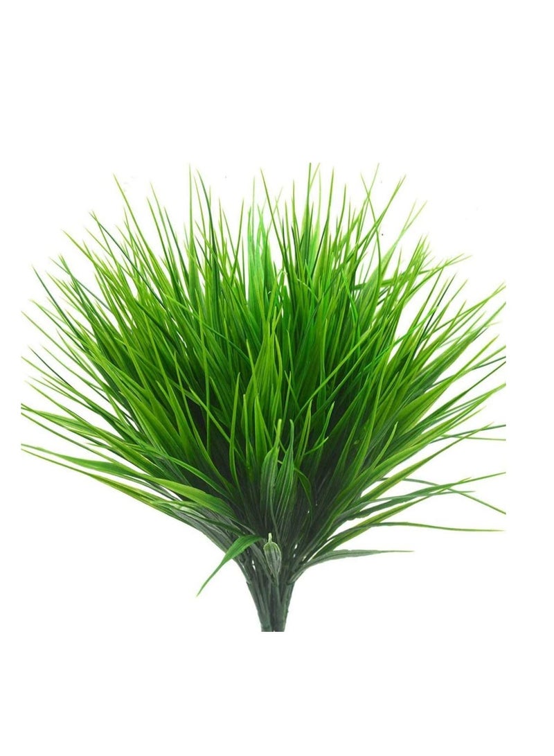 Artificial Plants Plastic Wheat Grass Greenery Shrubs UV Resistant Fake Outdoor for Farmhouse Home Garden Wedding Indoor Outside Decoration 6pcs Grasses