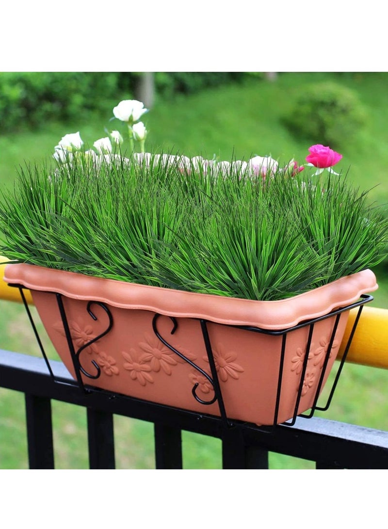 Artificial Plants Plastic Wheat Grass Greenery Shrubs UV Resistant Fake Outdoor for Farmhouse Home Garden Wedding Indoor Outside Decoration 6pcs Grasses