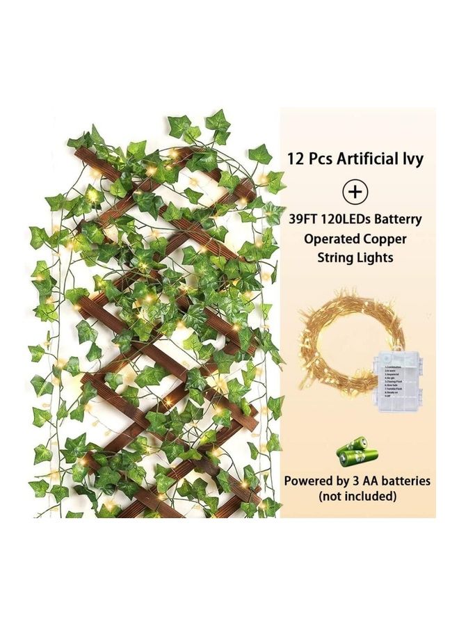 12-Piece Artificial Hanging Ivy Leaves multicolour 230cm