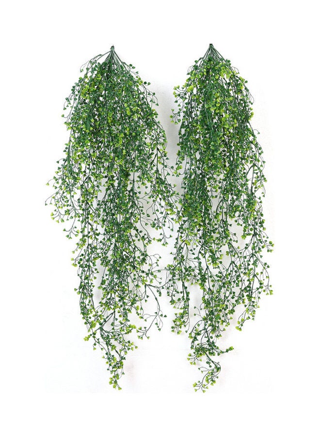 2-Piece Artificial Hanging Flower Set Green/White