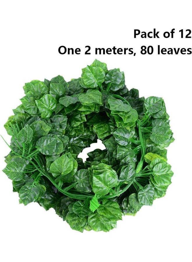 12-Piece Artificial Hanging Ivy Leaves multicolour 230cm