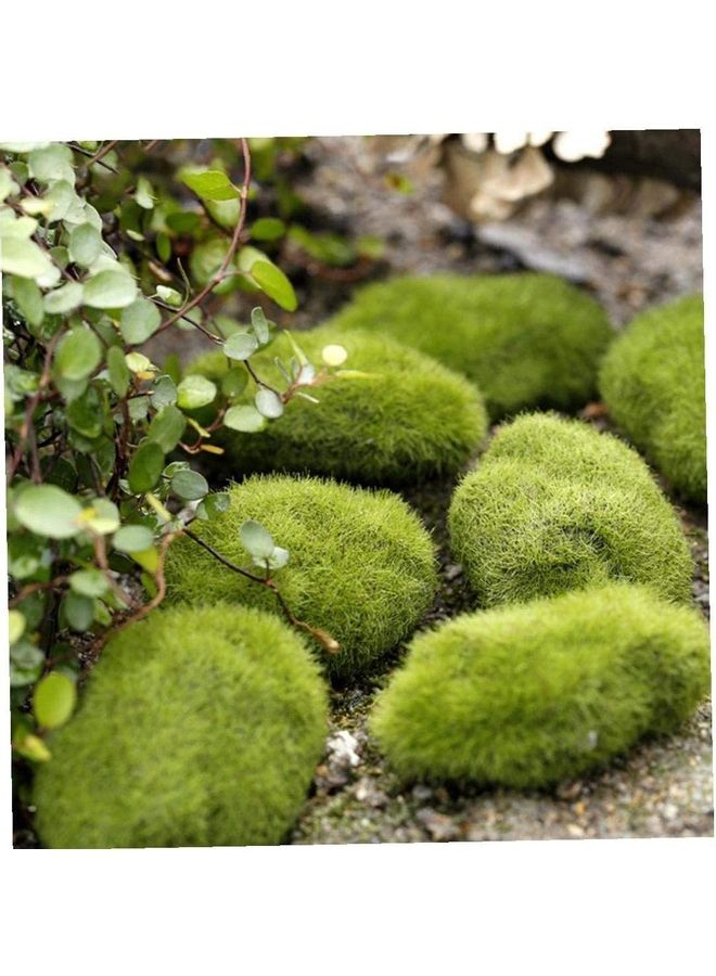 Pack Of Artificial Moss Stones Green