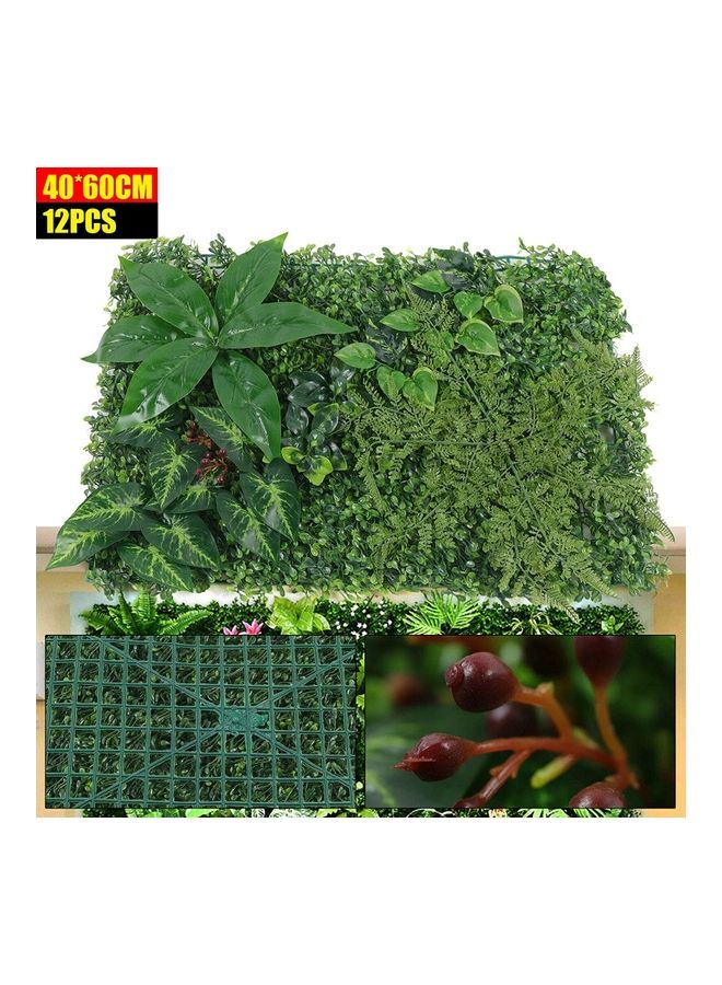 12-Piece Artificial Boxwood Hedges Panels Plants Green