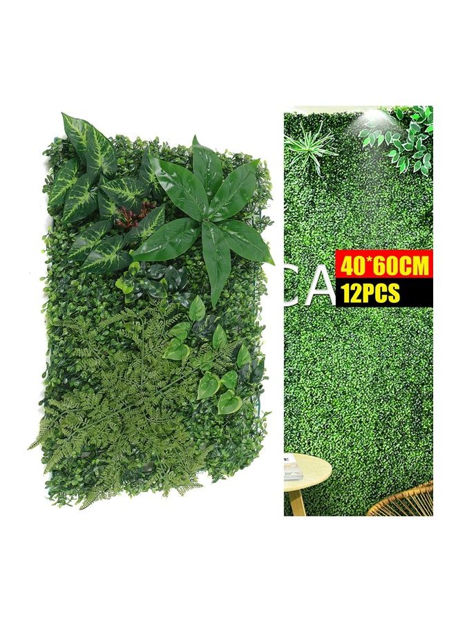 12-Piece Artificial Boxwood Hedges Panels Plants Green