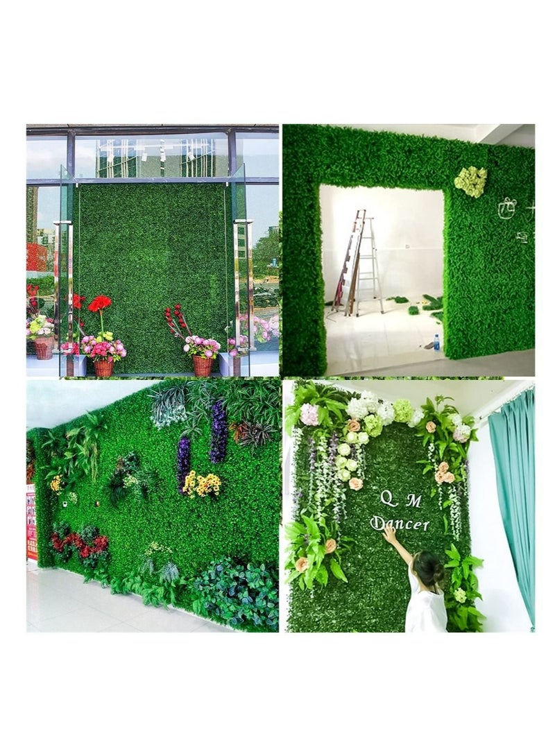 8 Pack Artificial Boxwood Panels Topiary Hedge Plants Artificial Greenery Fence Panels for Greenery Walls,Garden,Privacy Screen,Backyard and Home