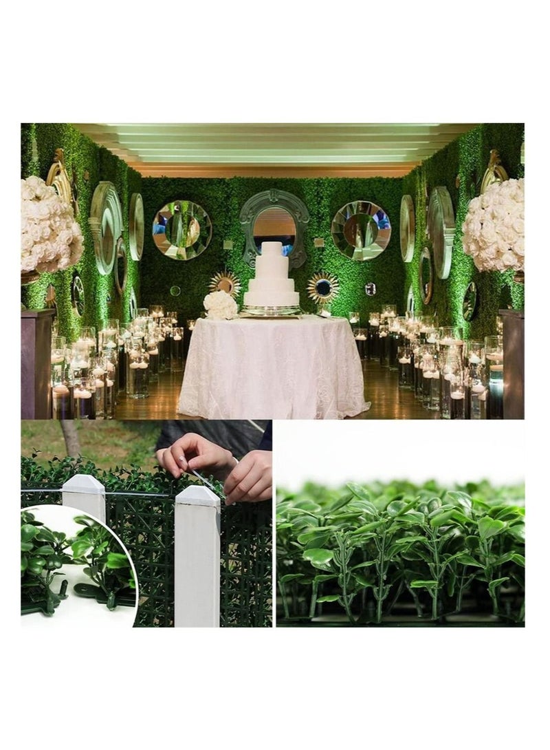 8 Pack Artificial Boxwood Panels Topiary Hedge Plants Artificial Greenery Fence Panels for Greenery Walls,Garden,Privacy Screen,Backyard and Home
