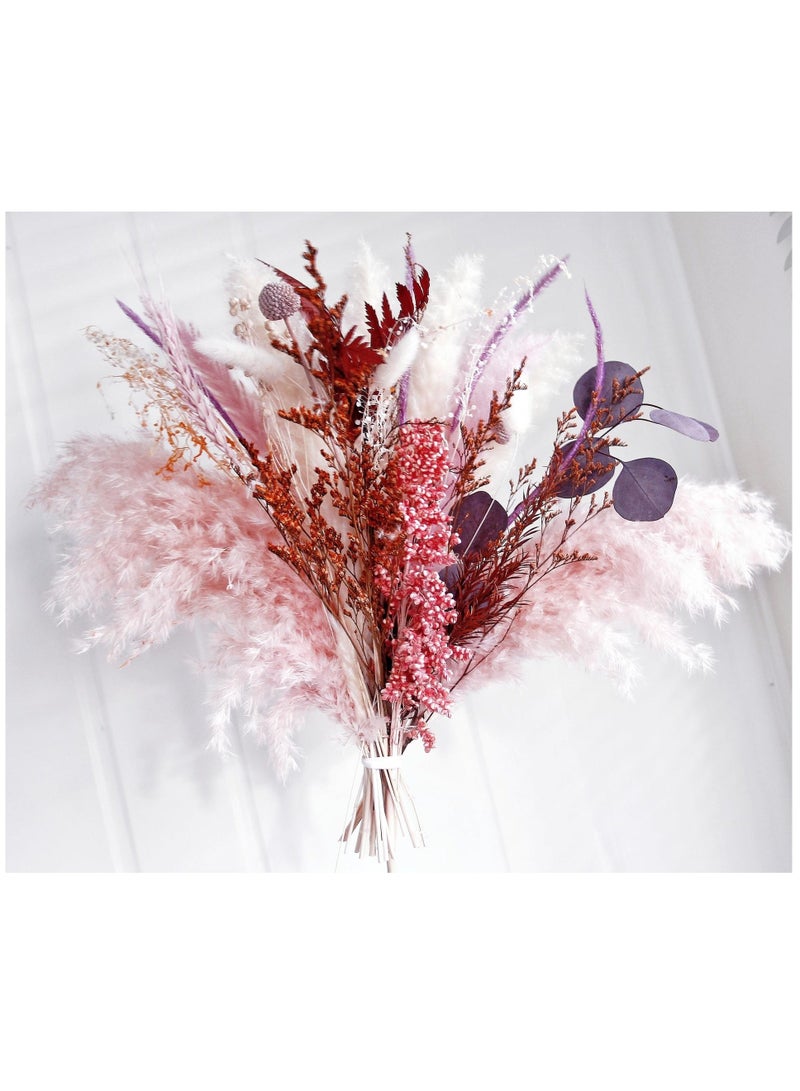 Pink Pampas Grass Bouquet , Blush Dried Decor, Flower for a Vase, and Arrangement Boho Home Wedding Decoration