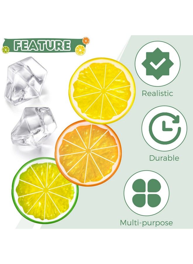 300 Pieces Clear Fake Crushed Ice Cubes Rocks And 20 Pieces Simulation Lemon Slices Artificial Fruits And Acrylic Diamonds Clear Ice For Vase Fillers Table Centerpiece Decor Wedding (2 X 0.4 Inch)