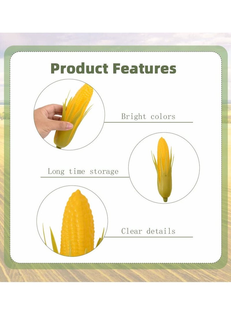 Artificial Corn Lifelike Corn Plastic Corn Cob Fake Corn Realistic Corn Stalks Simulation Vegetable Decorations Fake Vegetable Corn Imitation Maize Decoration for Photo Prop Decor 6Pcs( Green & White)