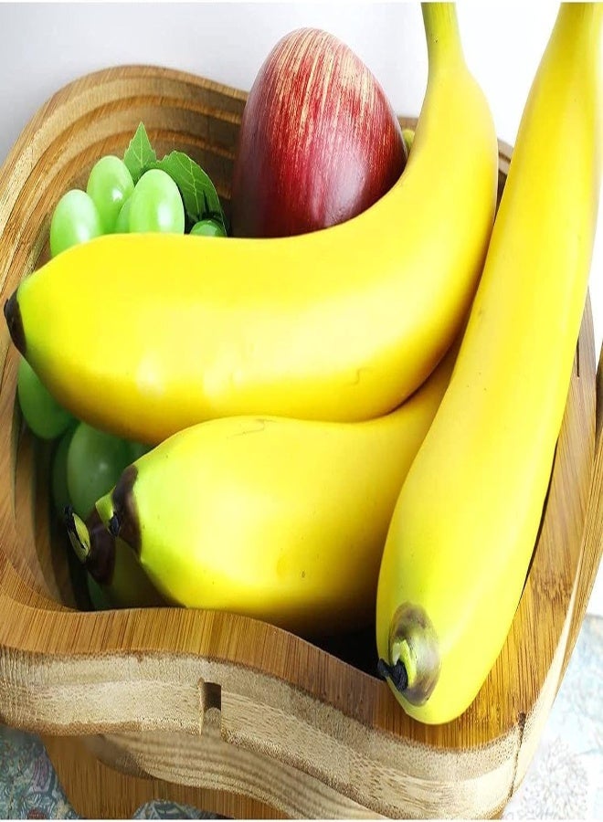 Juvale Set Of 6 Individual Fake Fruit Bananas - Artificial Fruit Plastic Bananas For Still Life Paintings, Storefront Decoration, Kitchen Decor, Yellow, 8 X 3.7 X 1.5 Inches