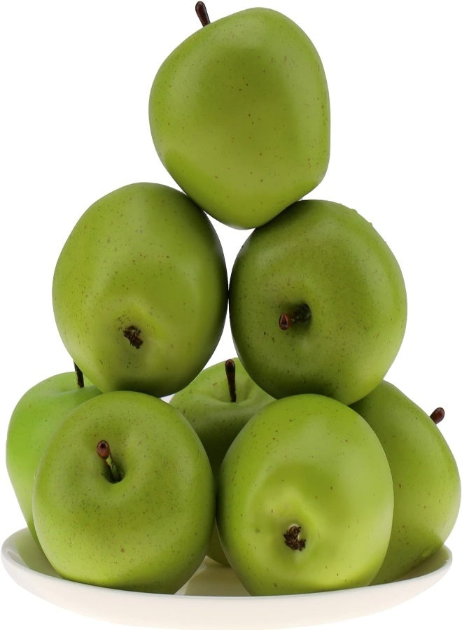 Gresorth 6Pcs High Grade 7Cm Size Fake Green Apple Decoration Artificial Realistic Fruit Simulation For Home Party