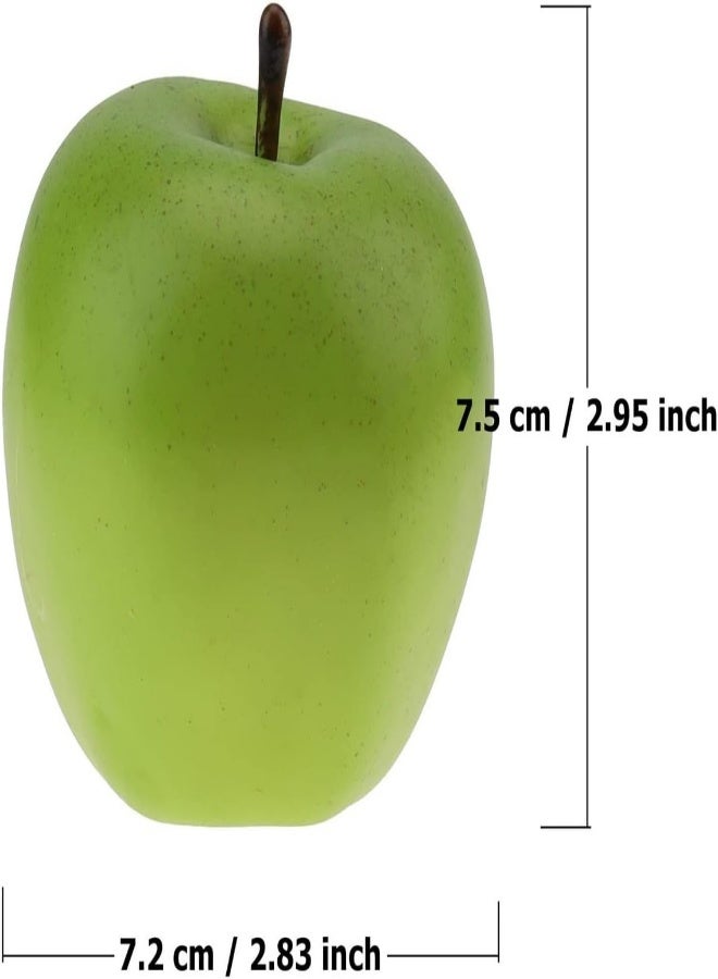 Gresorth 6Pcs High Grade 7Cm Size Fake Green Apple Decoration Artificial Realistic Fruit Simulation For Home Party