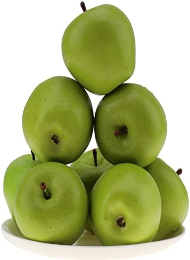 Gresorth 6Pcs High Grade 7Cm Size Fake Green Apple Decoration Artificial Realistic Fruit Simulation For Home Party