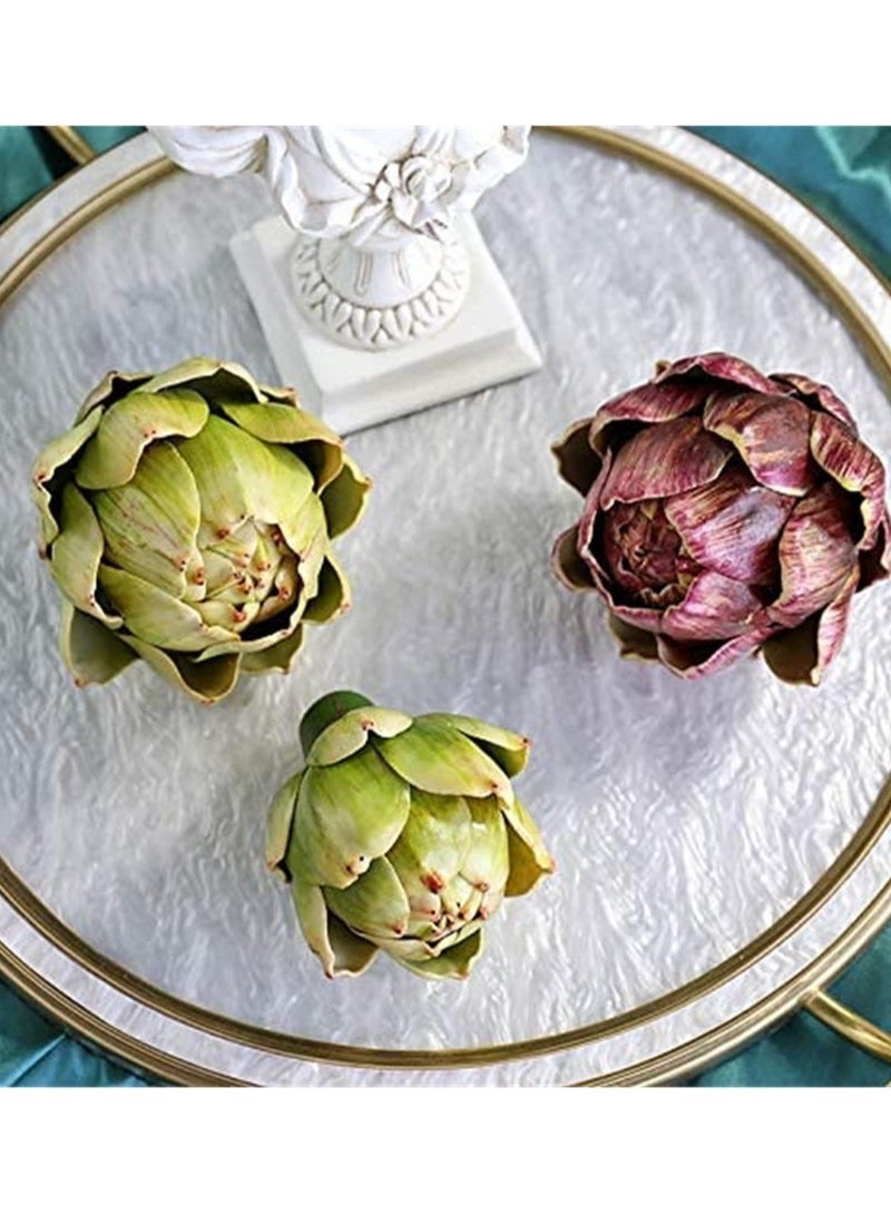 3 Pcs Artificial Artichoke Plastic Artichoke Fake Fruit Vegetables Wedding Party