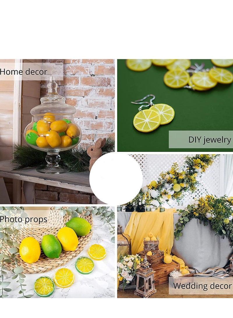 Fake Lemons and Limes Set Decorative Faux Citrus Fruits for Home, Kitchen, Office, Weddings, and Party Centerpieces, Pack of 36