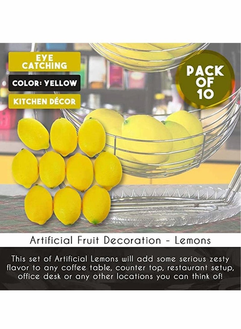 10pcs Artificial Lemon Fake Fruit Plastic Food For Home House Kitchen Party Decoration Festival Display Lifelike