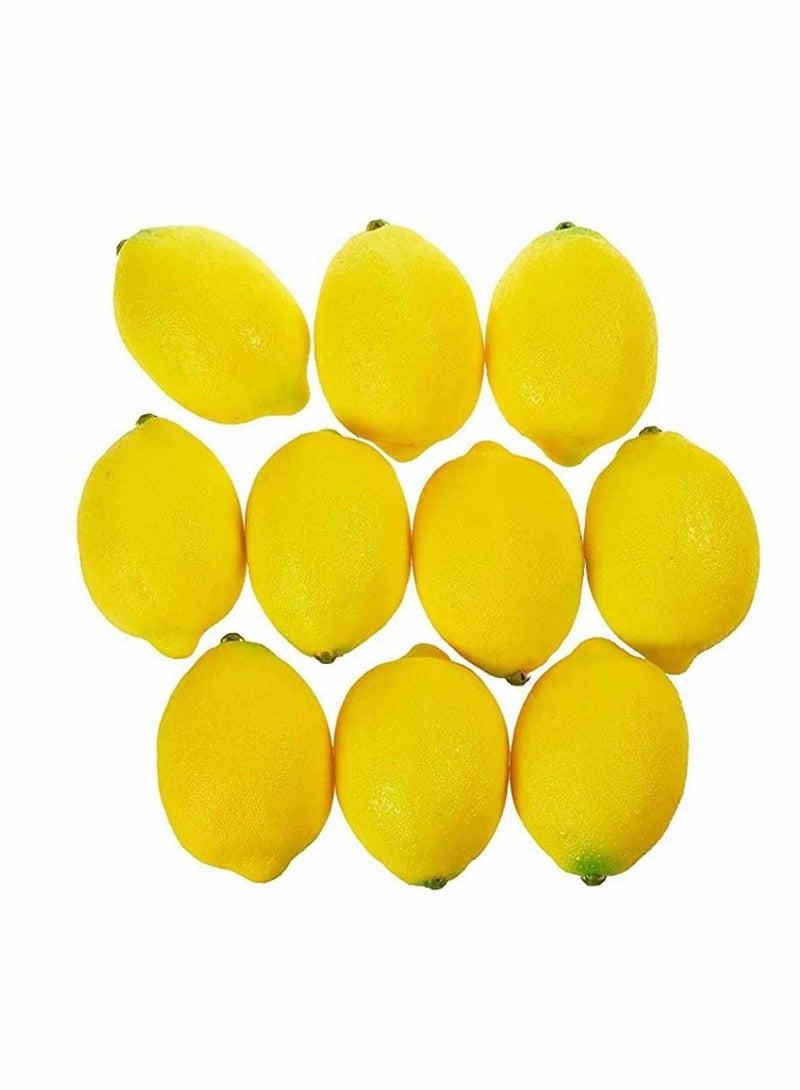 10pcs Artificial Lemon Fake Fruit Plastic Food For Home House Kitchen Party Decoration Festival Display Lifelike