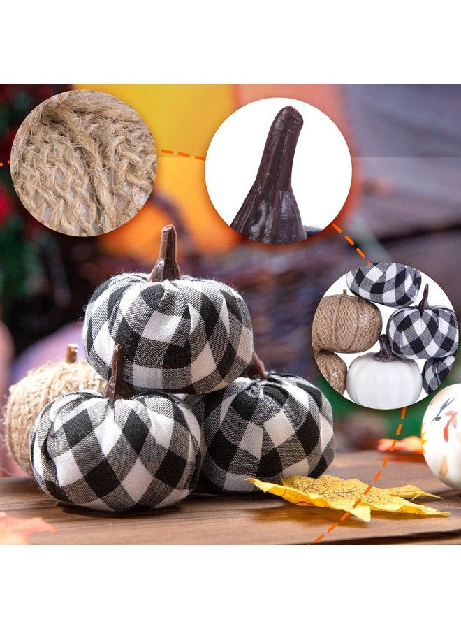 8Pcs Pumpkins For Thanksgiving Table Decorations Assorted Artificial Pumpkins Fabric Pumpkins For Decorating Fall Harvest Farmhouse Halloween Fall Wedding Decor