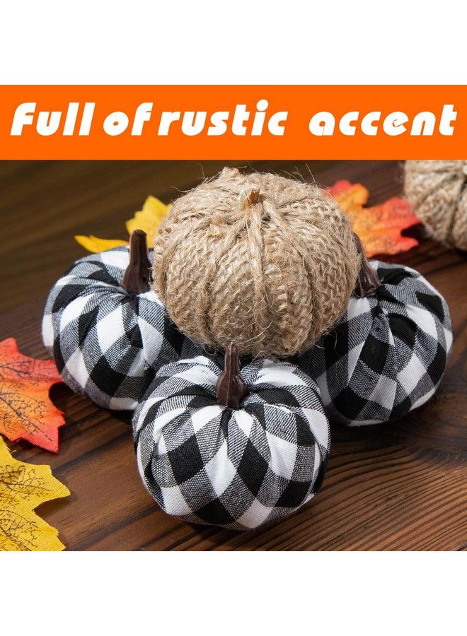 8Pcs Pumpkins For Thanksgiving Table Decorations Assorted Artificial Pumpkins Fabric Pumpkins For Decorating Fall Harvest Farmhouse Halloween Fall Wedding Decor