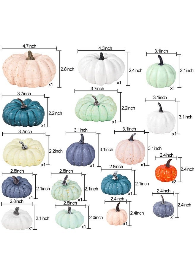 18Pcs Fall Artificial Pumpkins Harvest Frosted Pumpkins White Foam Faux Pumpkins For Fall Autumn Season Halloween Thanksgiving Harvest Holiday Festive Decor