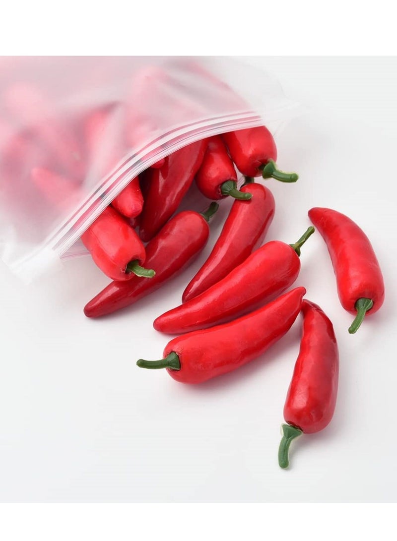 50pcs Lifelike Fake Red Pepper Chili Garland Toy Artificial Mini Pepper Chili Simulation Lifelike Red Pepper Hot Chili Mini Fake Vegetable Hot Chili for Home Kitchen Decoration Photography Props