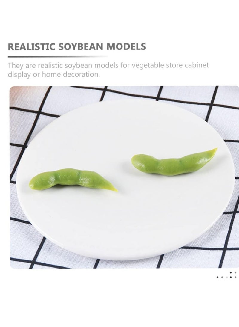 40Pcs Display Soybean Models Simulated Soybean Models Realistic Fake Vegetable Ornaments Decorative Vegetables Models Realistic Food Fake Soybean Model Pvc Artificial Accessories