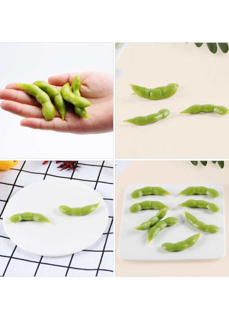 40Pcs Display Soybean Models Simulated Soybean Models Realistic Fake Vegetable Ornaments Decorative Vegetables Models Realistic Food Fake Soybean Model Pvc Artificial Accessories