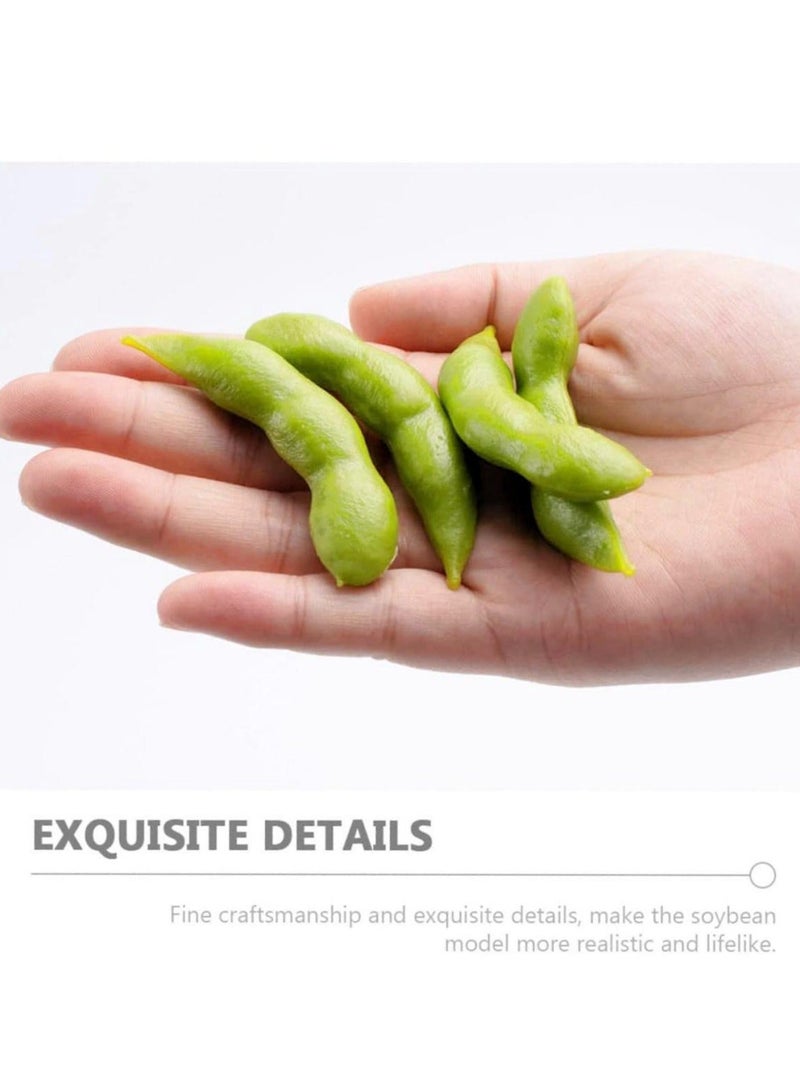 40Pcs Display Soybean Models Simulated Soybean Models Realistic Fake Vegetable Ornaments Decorative Vegetables Models Realistic Food Fake Soybean Model Pvc Artificial Accessories