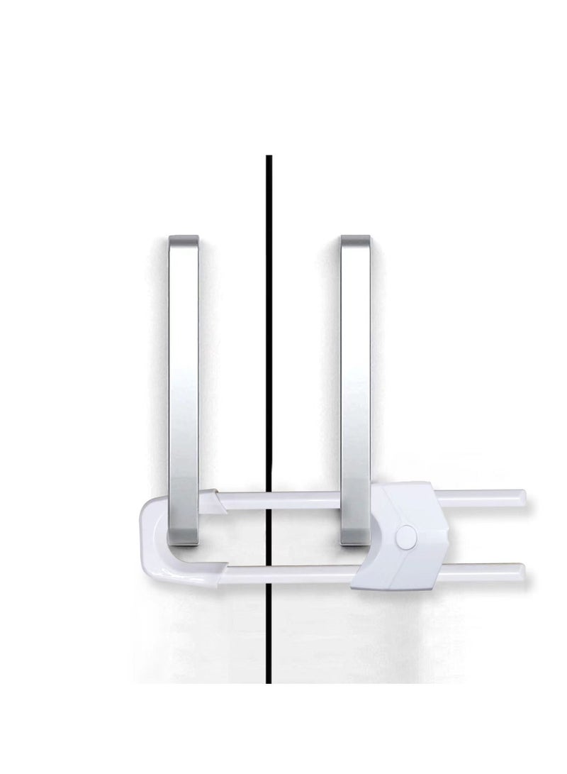 4Pcs Cupboard Locks, Child Proof Locks U Shaped for Kitchen Bathroom Storage Doors Knobs and Handles, No Tools, No Drilling