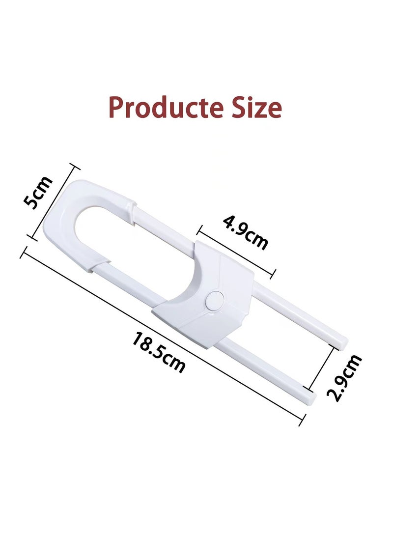 4Pcs Cupboard Locks, Child Proof Locks U Shaped for Kitchen Bathroom Storage Doors Knobs and Handles, No Tools, No Drilling