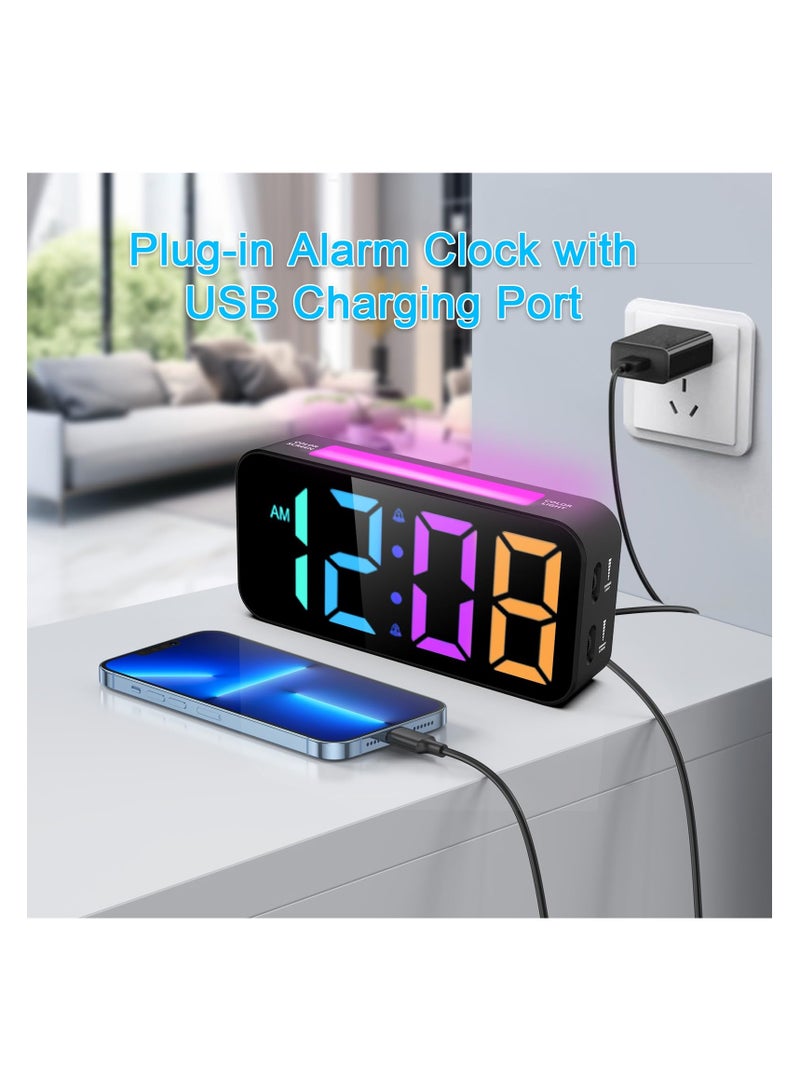 Digital Alarm Clock with Night Light, Alarm Clocks Bedside, Large LED Display, Full Range Brightness, Snooze, 12/24H, Loud Alarm Clocks for Heavy Sleepers, Bedside Alarm Clock for Kids, Seniors