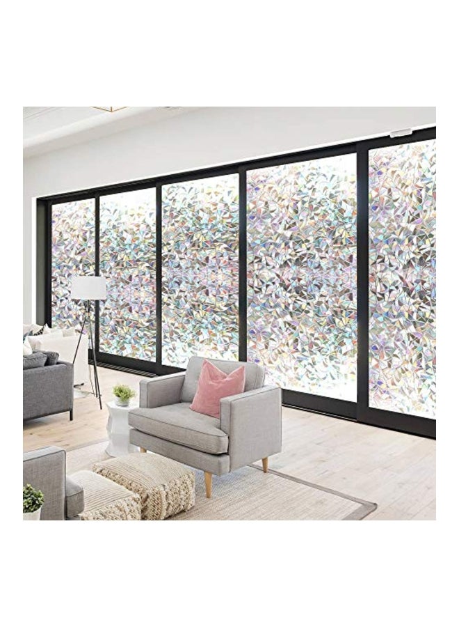 3D No Glue Static Decorative Window Films White 45x180centimeter