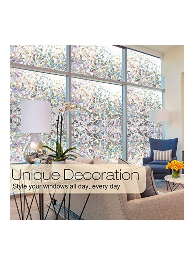 3D No Glue Static Decorative Window Films White 45x180centimeter