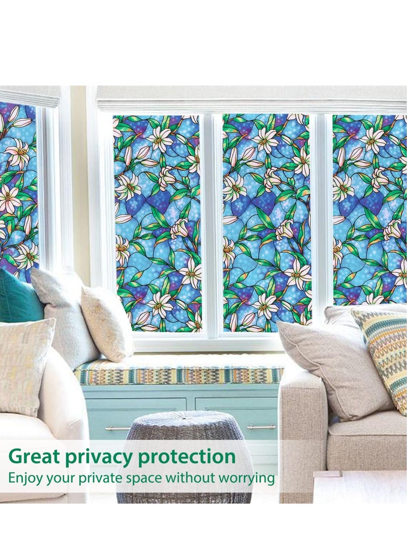 Privacy Window Films, Stained Glass Window Film Privacy, Anti UV Rainbow Window Clings, No Glue Static Cling Glass Film Removable